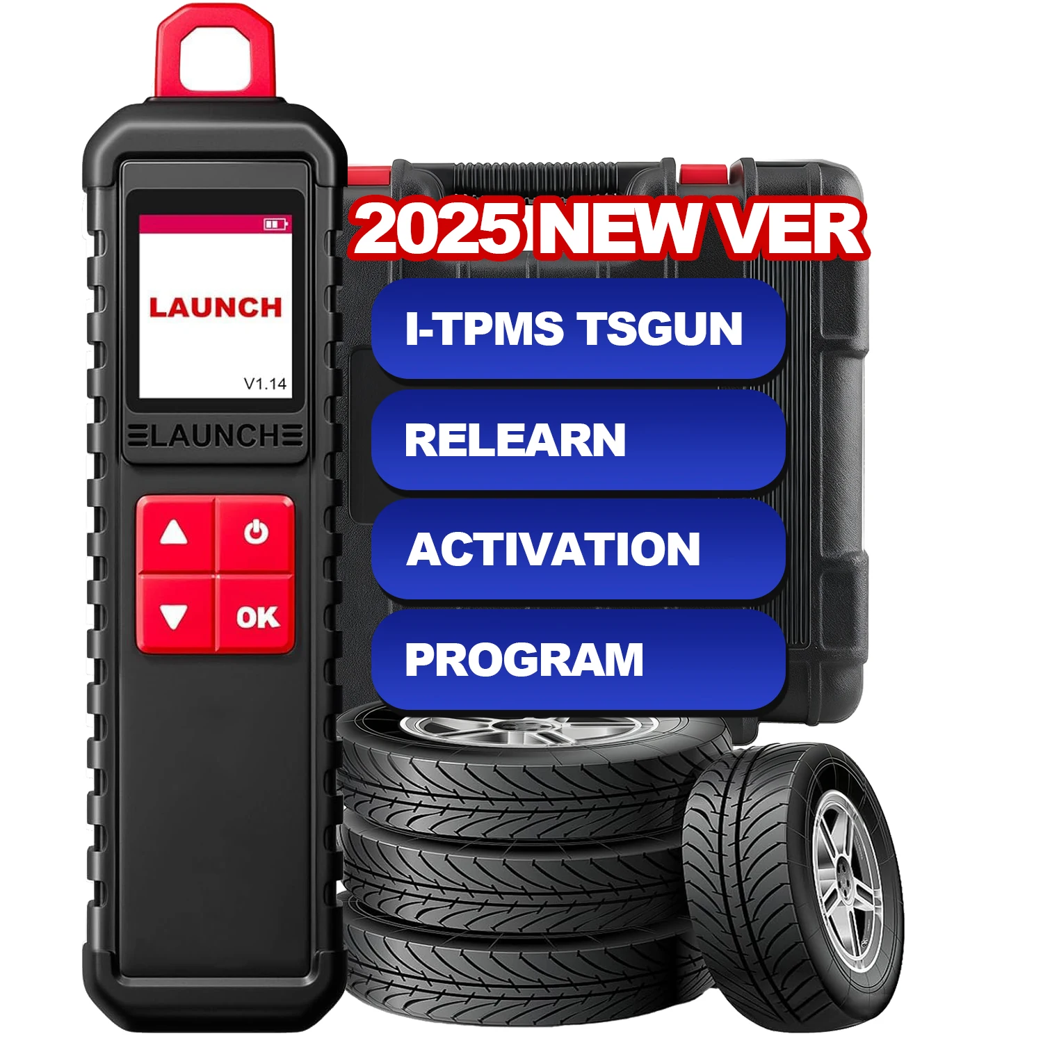 LAUNCH i-TPMS Handheld TPMS Service Tool Compatible with X431 Scanner & i-TPMS APP, Supports 315/433MHz Tire Pressure RF