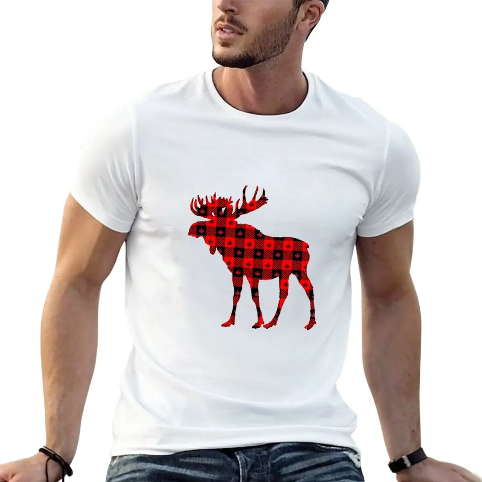 

New Canadian Moose- Canada plaid moose - Canada T-Shirt graphic t shirt tees mens t shirt graphic