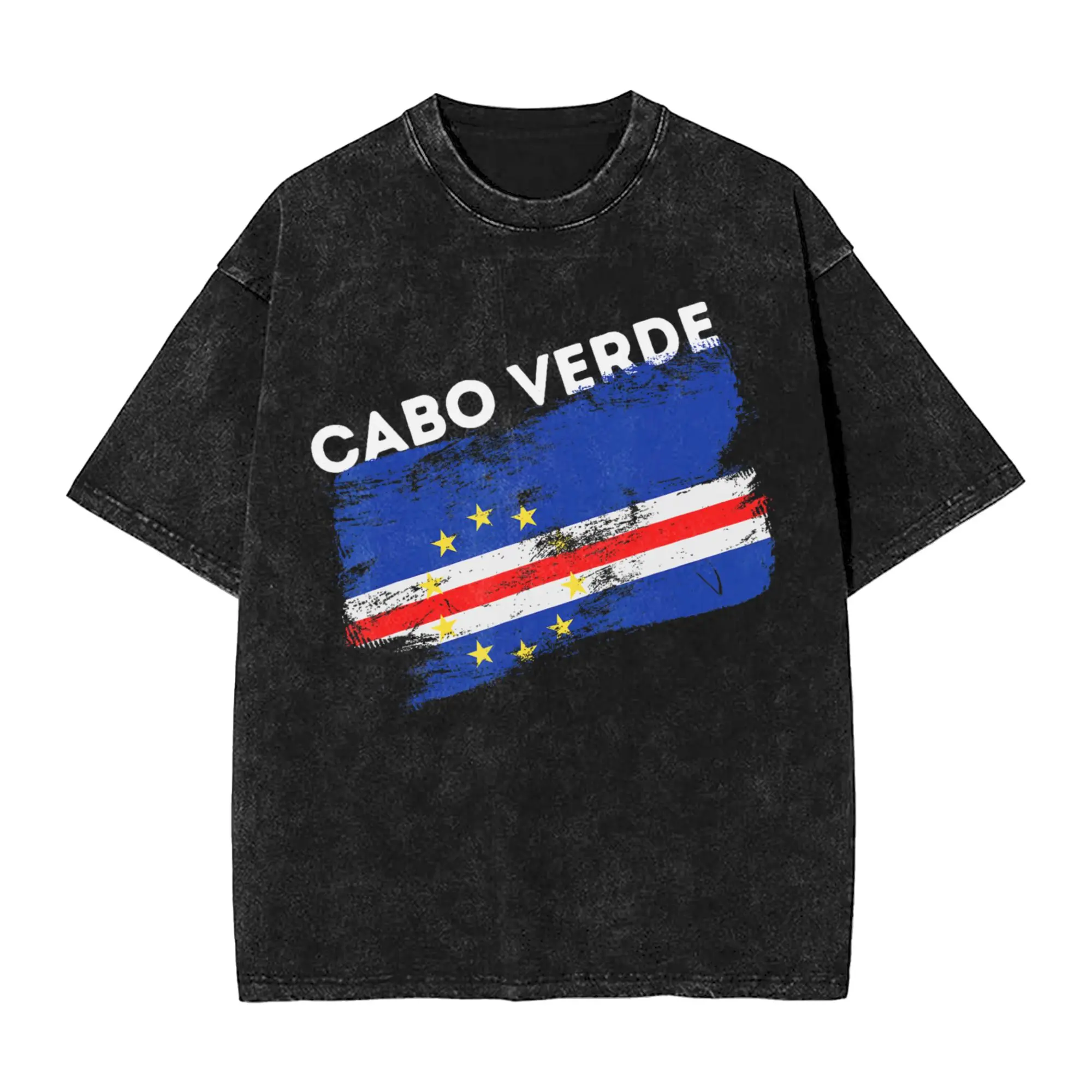 Cabo Verde Washed T Shirt Men  Streetwear Casual T Shirts Summer Comfortable Hip Hop Tees Printed Oversized Clothes