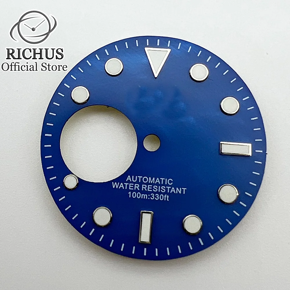 RICHUS 29MM Black Orange White Green Luminous watch dial NH38 Hollow Watch Dial fit 3/3.8 O 'clock NH38A