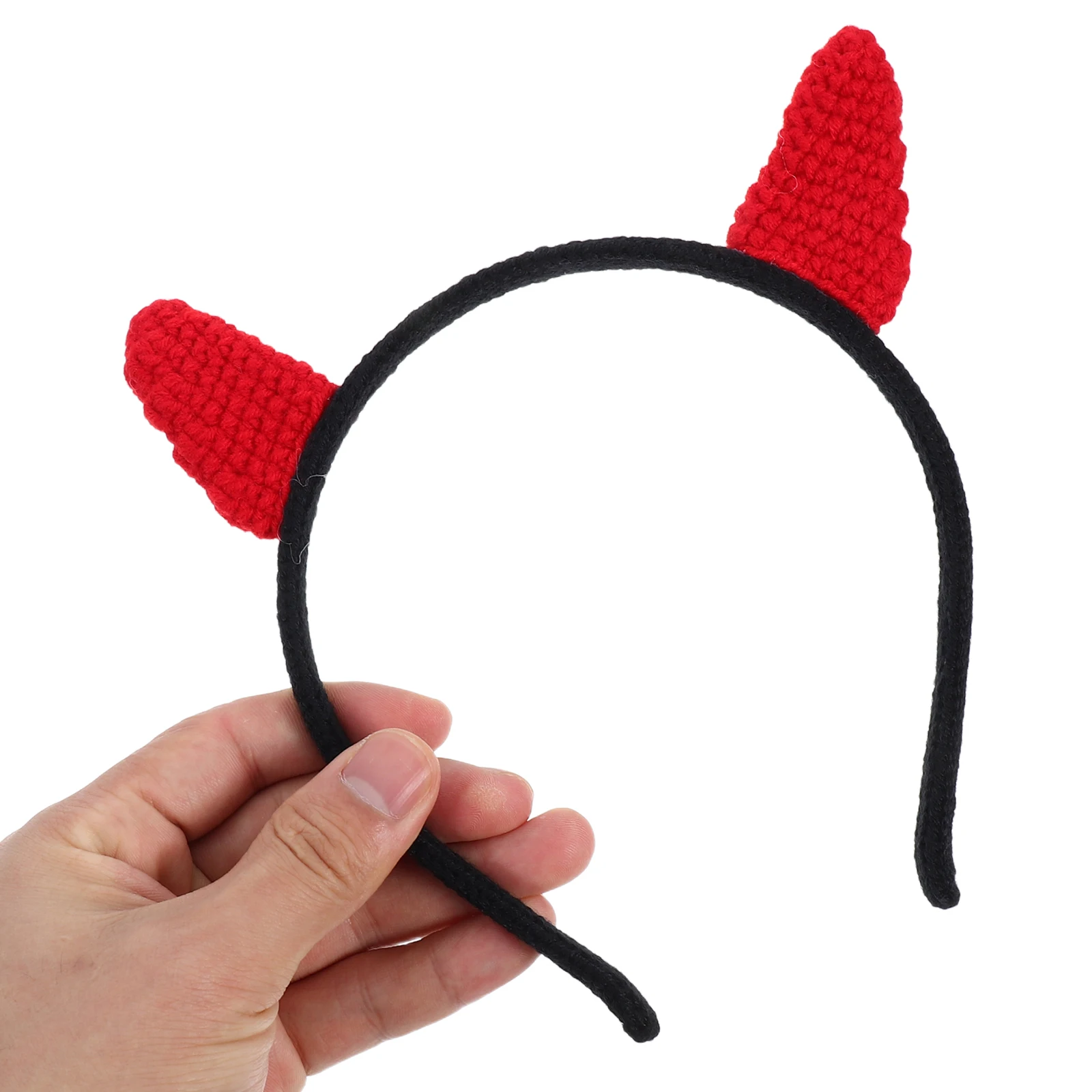 

Knit Horn Headband For Women Handmade Hair Accessory Soft Elastic Party Wedding Cosplay Festival Costume Decorative
