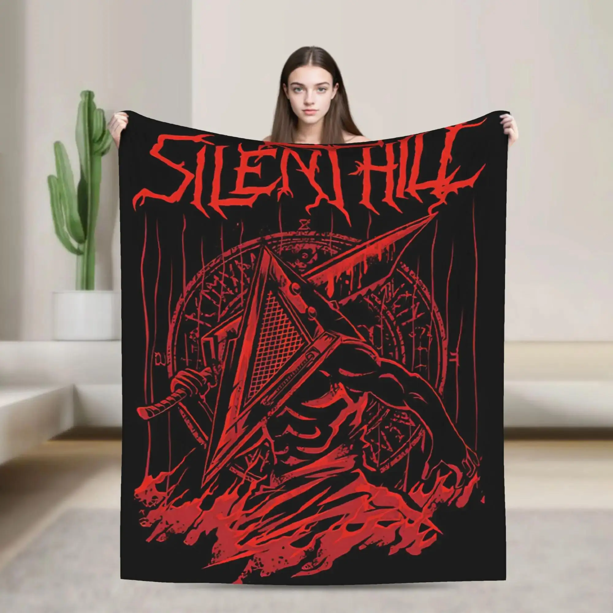 

Плюшевый плед Silent Hill Game, очень теплый, для дивана, кровати, кемпинга, фланелевое покрывало