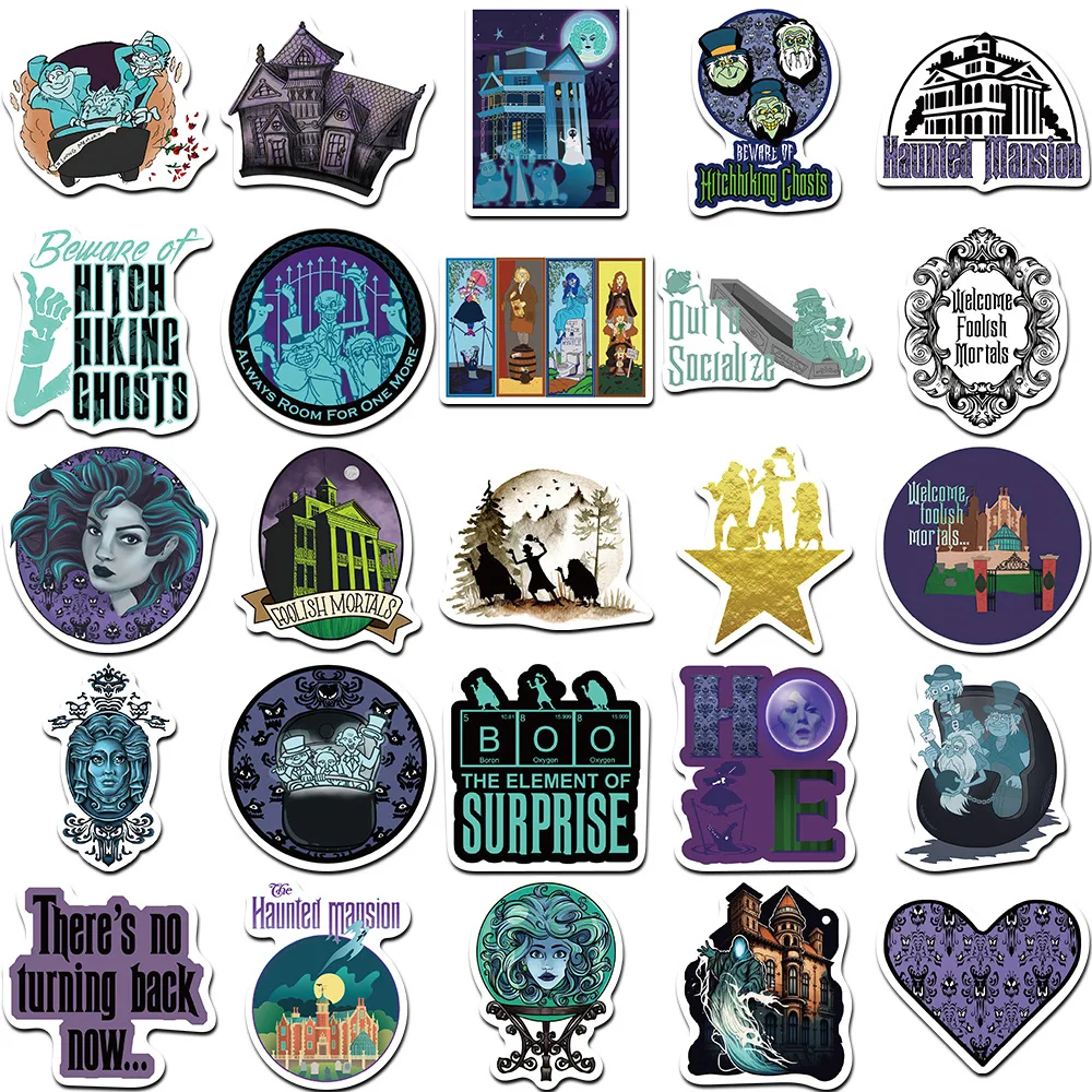 10/30/50Pcs Classic movies Haunted Mansion Sticker For Snowboard Laptop Luggage Car Fridge DIY Styling Vinyl Sticker