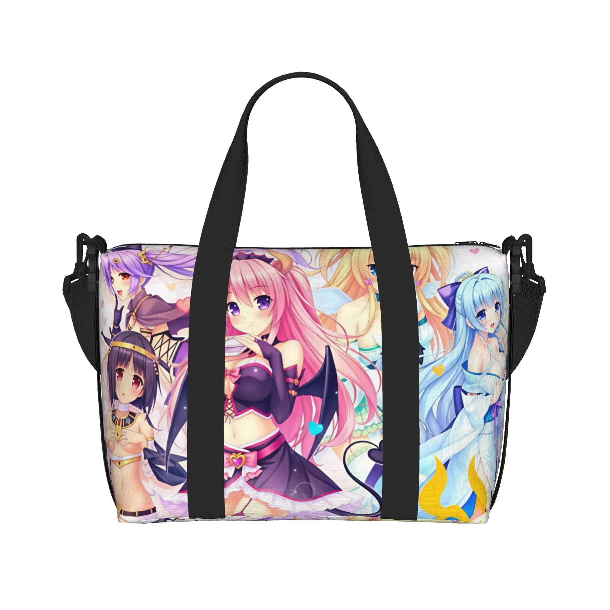 Custom Boku to Koi Suru Ponkotsu Akuma Grocery Tote Shopping Bags Women Large Capacity Game Beach Gym Travel Bags
