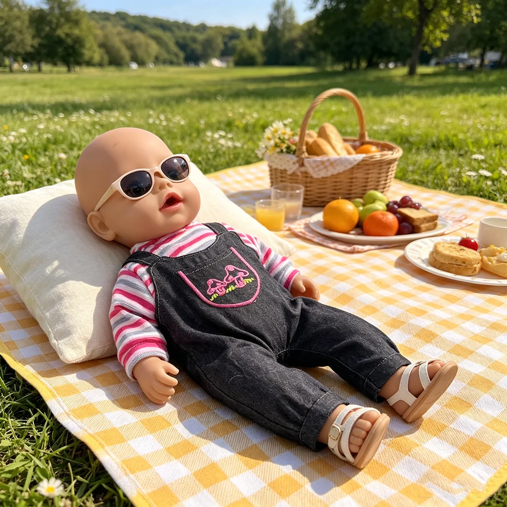43CM Doll Fashion Cute Set Doll Spring and Autumn Clothing Matching Doll Jumpsuit Suitable for 43CM Doll Clothing Doll Accessori