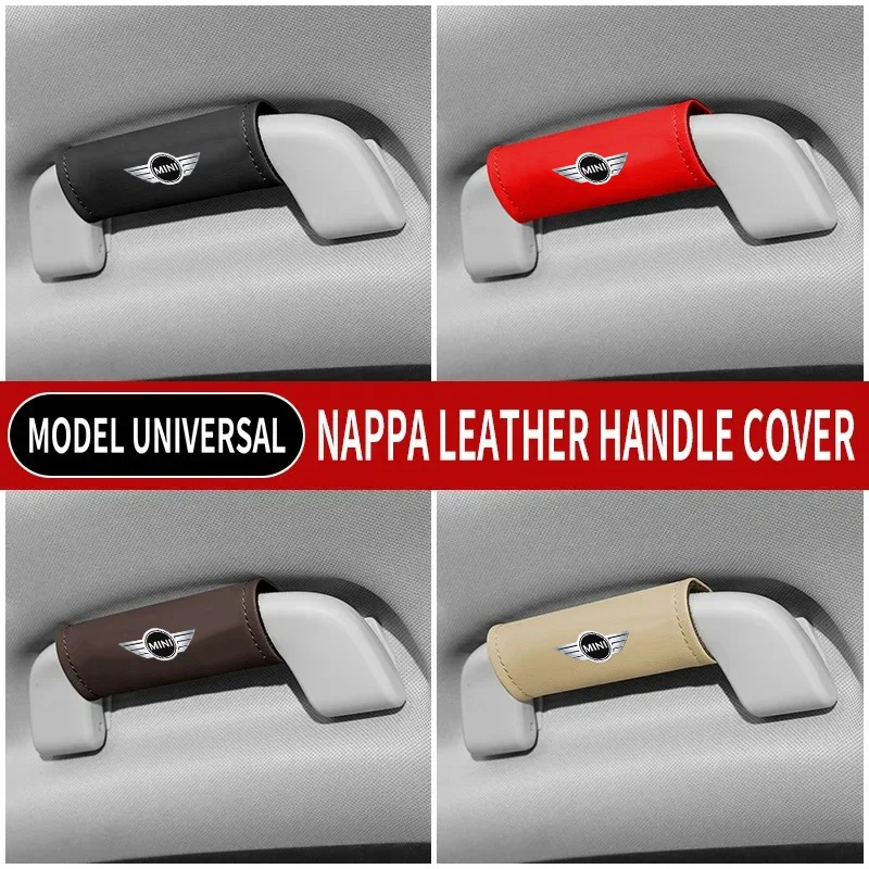 1PC Leather Car Roof Armrest Inner Door Pull Handle Protection Case Cover Car Interior Modification for BMW mini cooper S R56 50