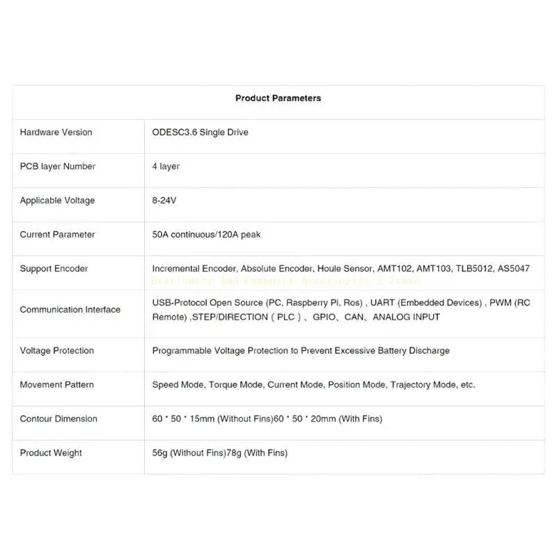 الطيارين المحترفين ODESC3.6 التحكم في المحرك محرك محرك واحد بدون فرشاة