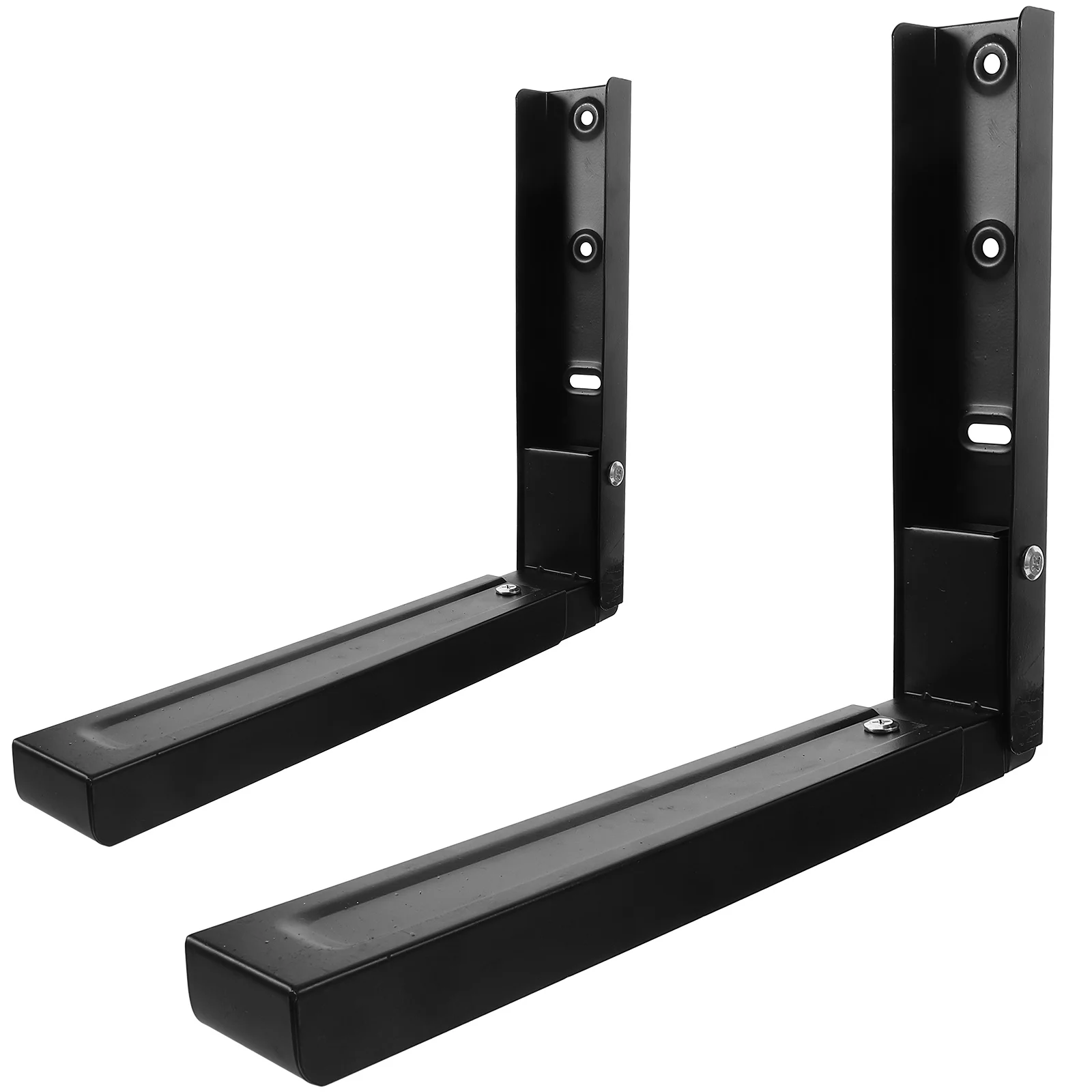 

2 Pcs Microwave Wall Mount Brackets 17 52x9 45x1 81 Inches Black Stainless Steel Under Cabinet Ovens Holder Kit Over The Range