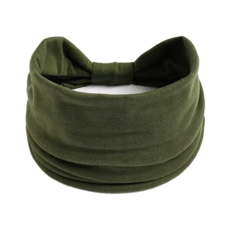 Breite Stirnbänder für Frauen, Stilvolle Kopfwickel, Boho-Haarbänder, Sport-Yoga-Turban, Rutschfestes Baumwoll-Bandana, Haaraccessoires – Detail 2