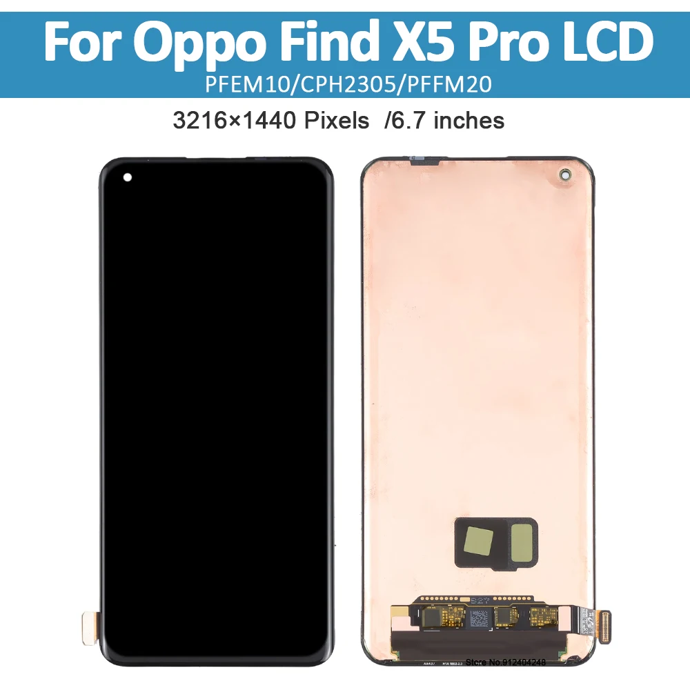 Original 6.7''Amoled For Oppo Find X5 Pro CPH2305 LCD Screen Display Touch Digitizer For Oppo Find X5 Pro X5Pro PFEM10 PFFM20