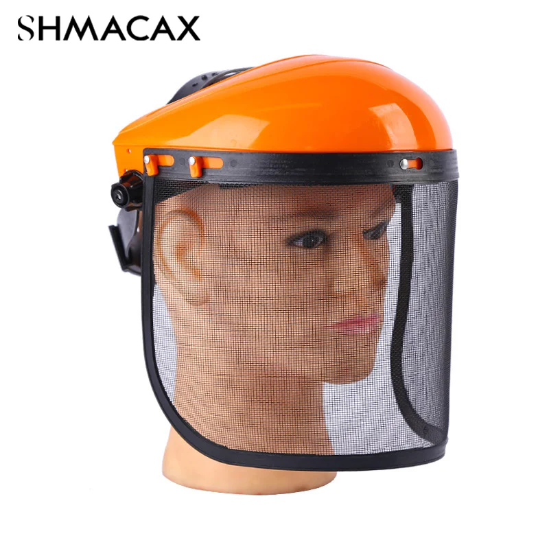 1 pz in acciaio inox giardino erba Trimmer casco di sicurezza cappello con Full Face Mesh a prova di schizzi maschera protettiva di sicurezza dello