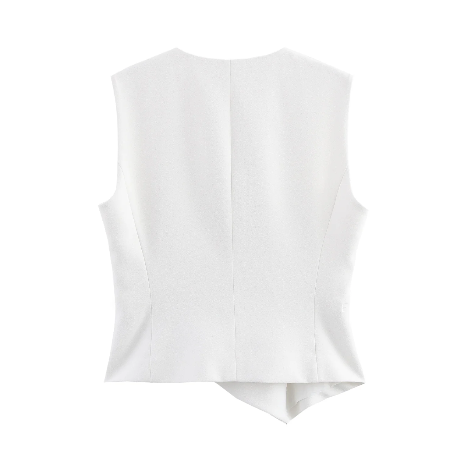 

ZBZA Spring New Women's Faion Asymmetric V-ne Vest 38047 72 Slim Fit Svel Warm Regular Length Pure Color
