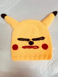 Cartoon Kawaii Pikachu copricapo divertente lana lavoro a maglia Pokemon Elf Mask cappello di umorismo per la festa di compleanno rilascio gioco di Stress