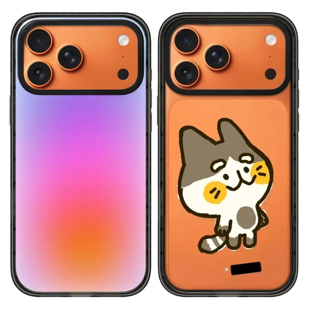 

Gradient Color Acrylic Black Border Magnetic Case: Compatible With IPhone 17 16 15 14 13 12 Pro Max 17 Air