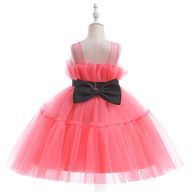 Colourful Kids Party Dress For Girl Children Costume Lace Princess Dresses Girls Clothes Backless Wedding Gown 3-10 Years