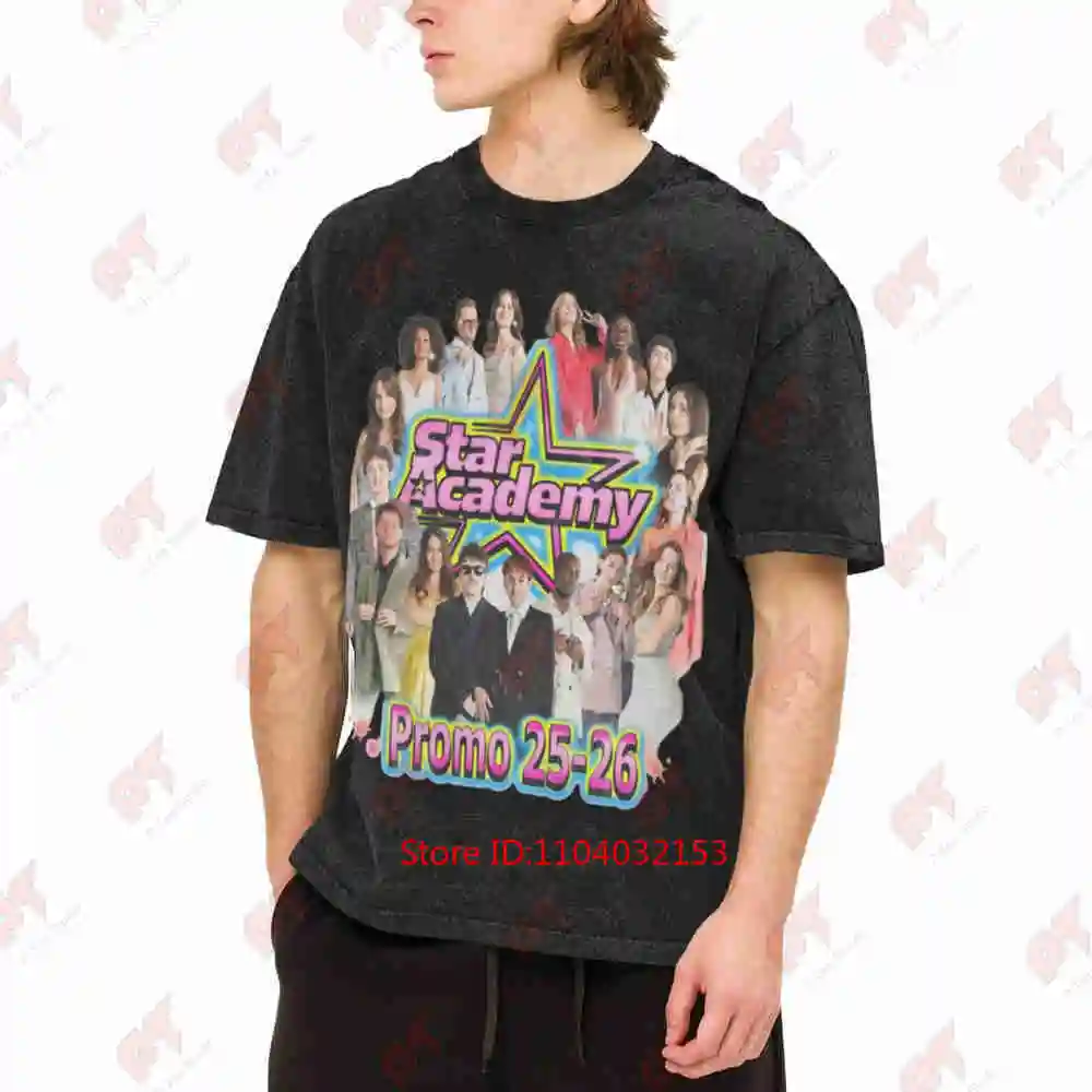 Star Academy Promo 25 26 Cast Text Vintage Washed Tee Pure Cotton T-Shirt