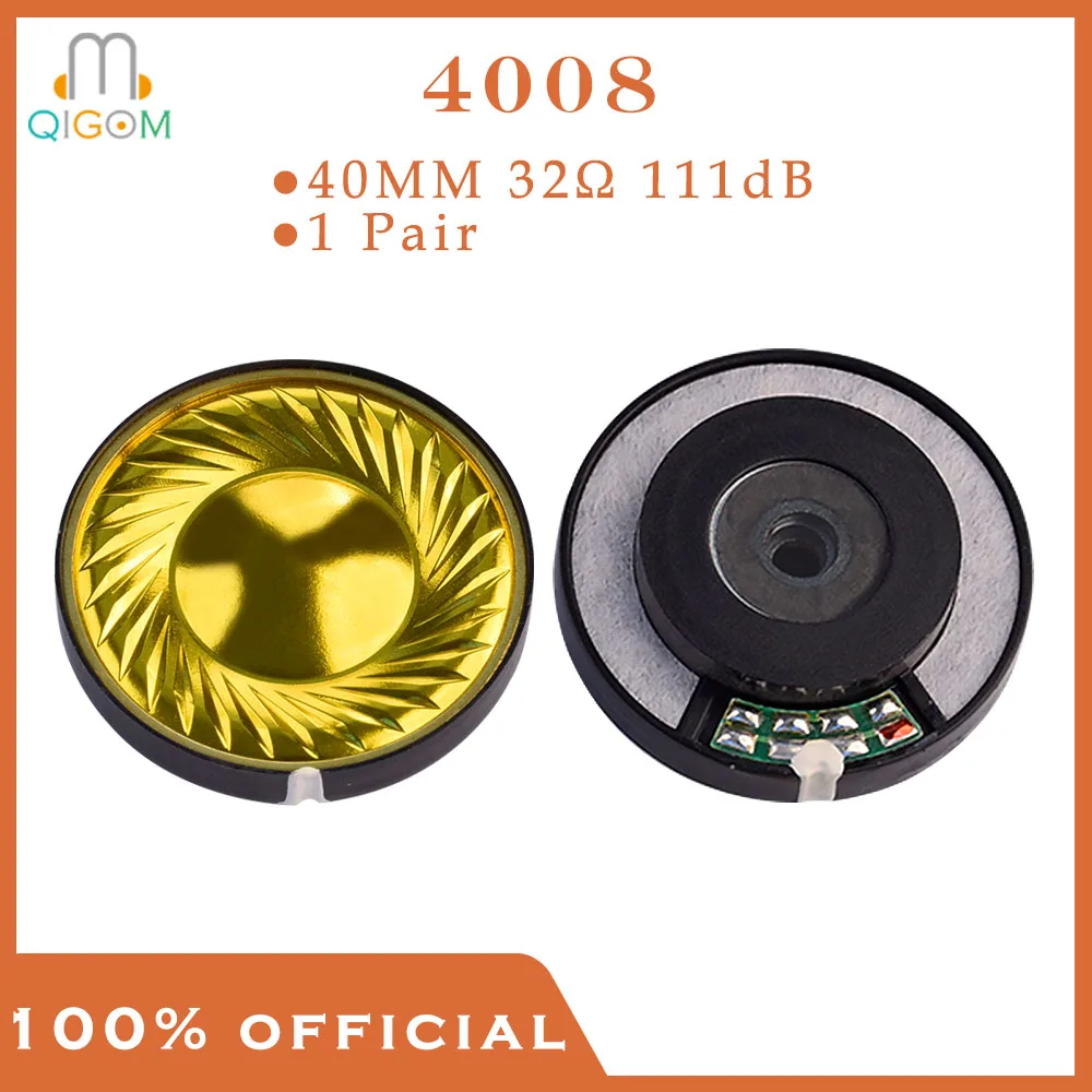 QIGOM 40MM Headphone Driver Unit 4008 32Ohm 111dB Rich Human Voice, Shock Clear Sound Earphone Unit Replacement Parts