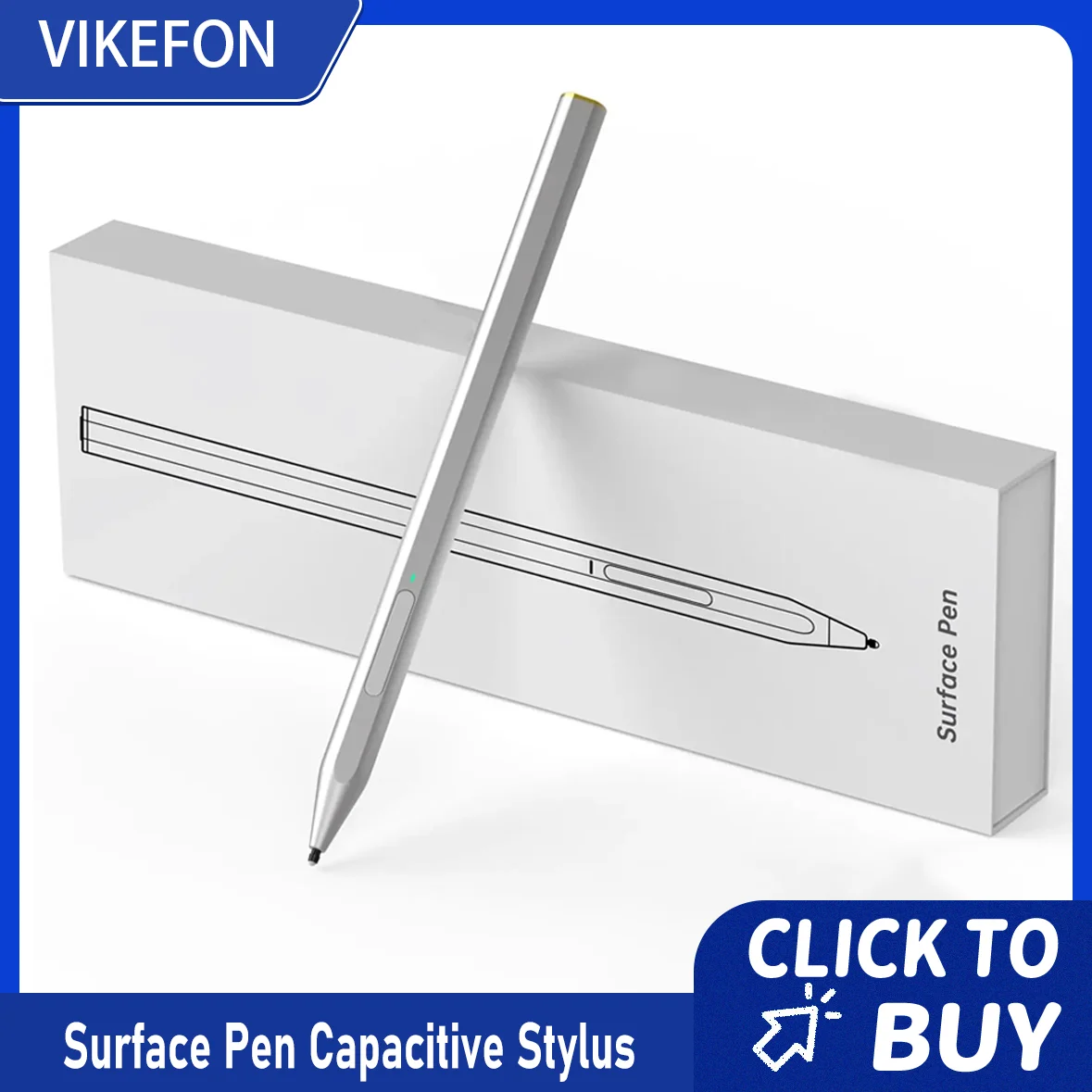 

Stylus Pen for Microsoft Surface 4096 Pressure Sensitivity Eraser Side Button Compatible with Surface Pro 11/10/9/8/7/7+/6/5