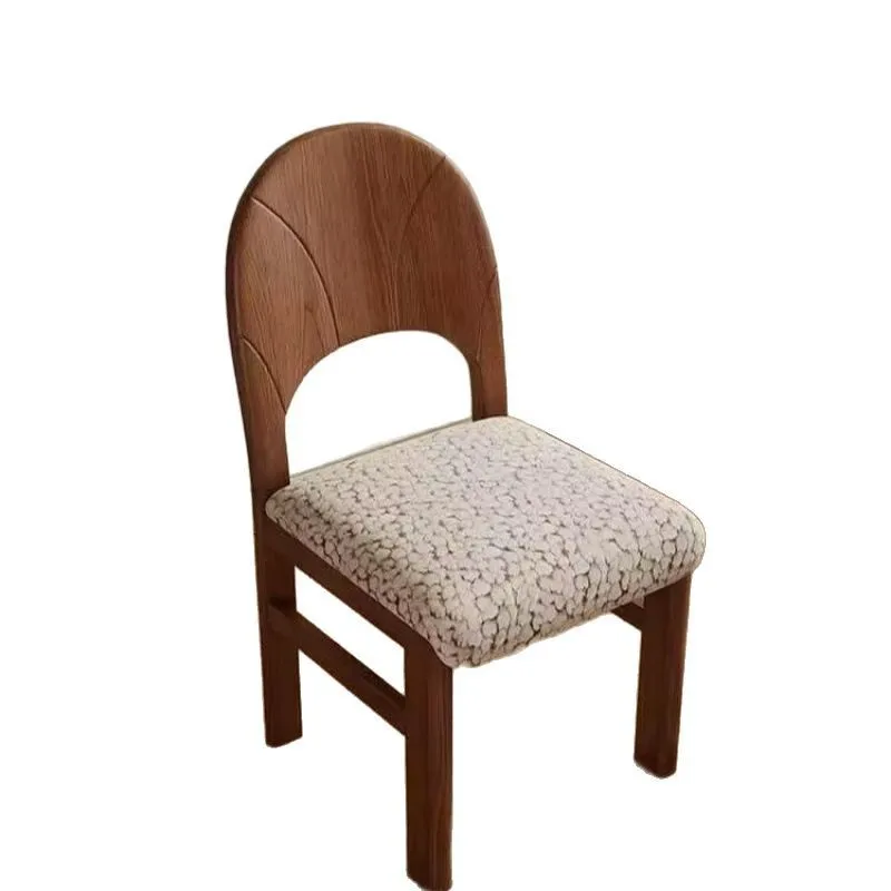 

Designer medieval French lamb wool solid wood home backrest dining chair retro chair dressing makeup backrest chair