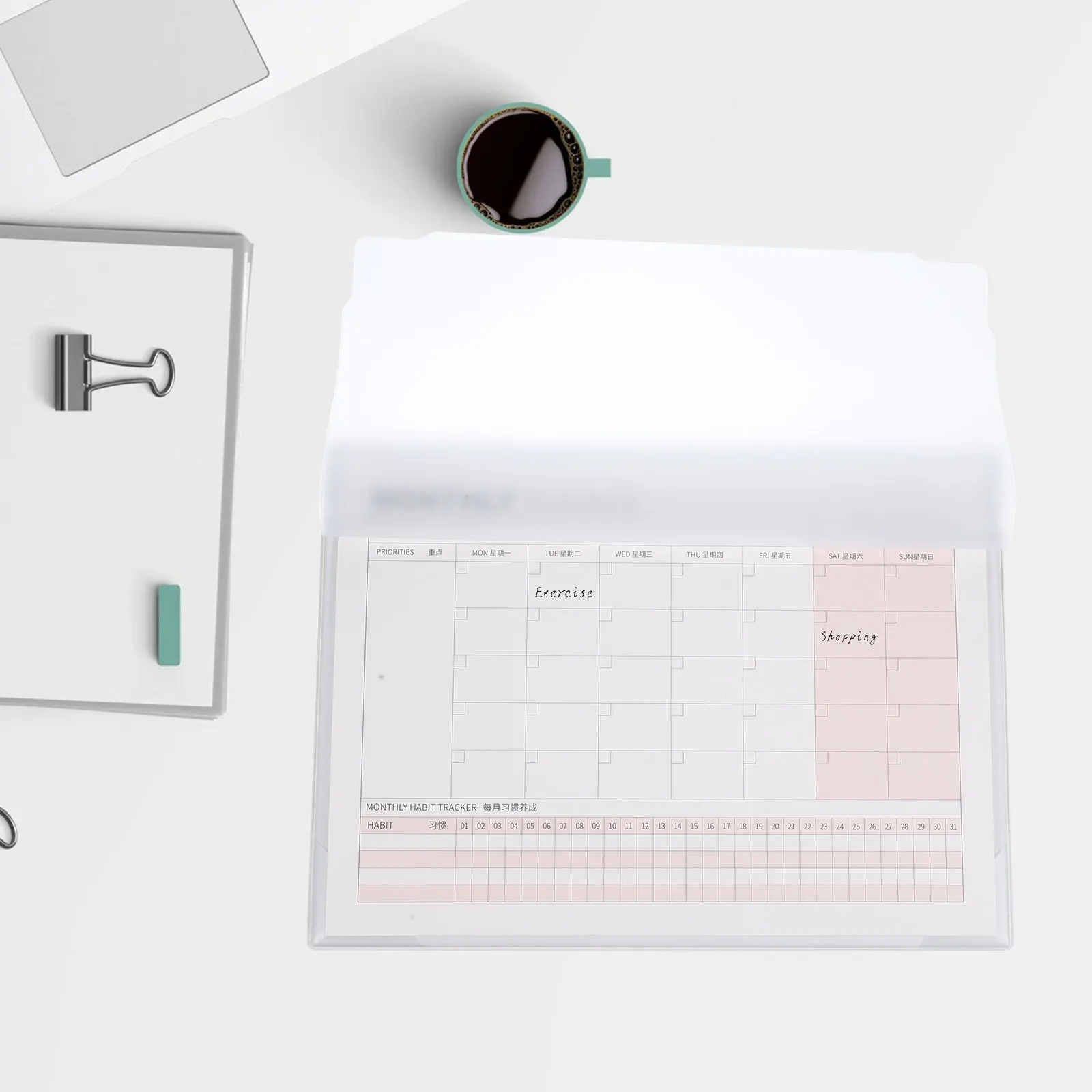 

Dry Erase Blank Calendar Wall Monthly Planner Notepad Schedule Organizer Desktop Calendar Sheets for Office