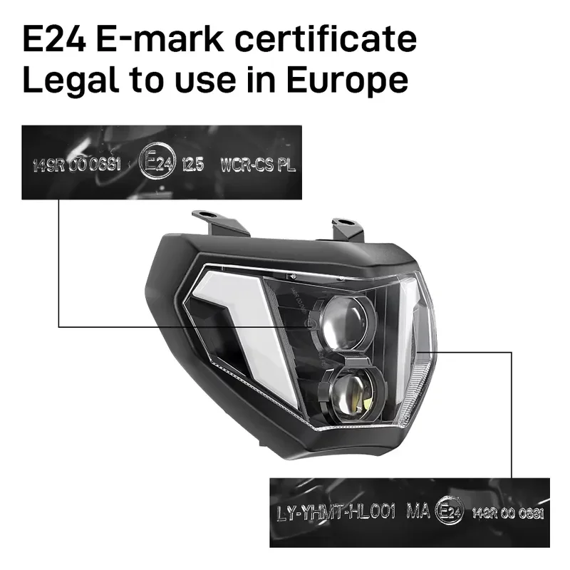 E24-R133 Emark 148 149 Approved Led Headlight Motorcycle Headlamp DRL Lighting for for MT07 MT09 Headlight FZ09
