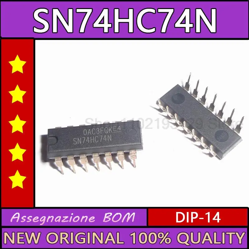10PCS/LOT Sn74hc74n plug-in dip-14 brand new imported