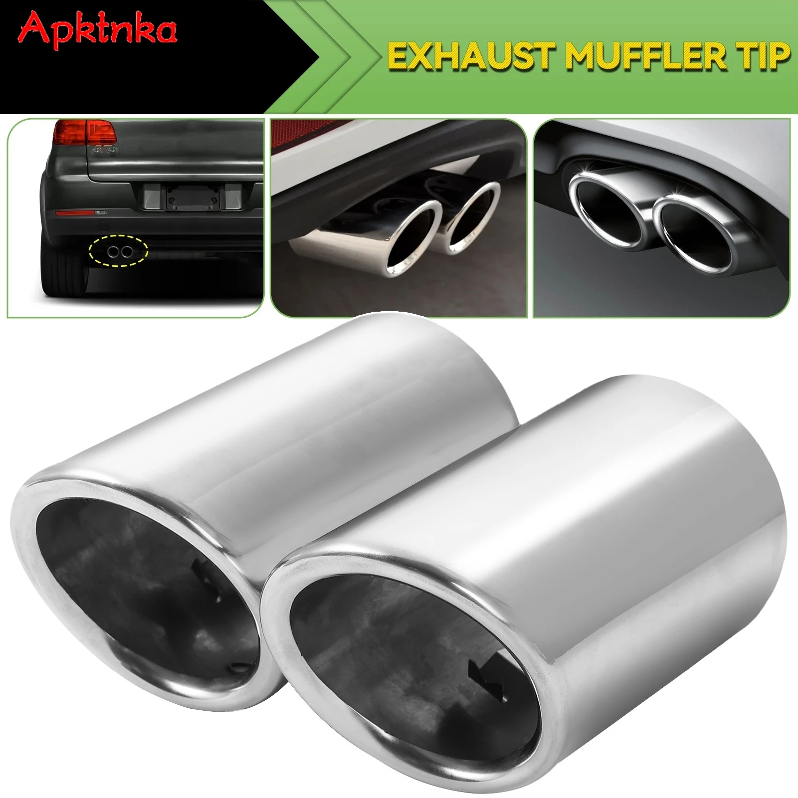 

Стайлинг, наконечник глушителя из нержавеющей стали для VW Polo Golf Bora Scirocco Tiguan EOS Bettle Seat Leon Skoda Octavia Superb