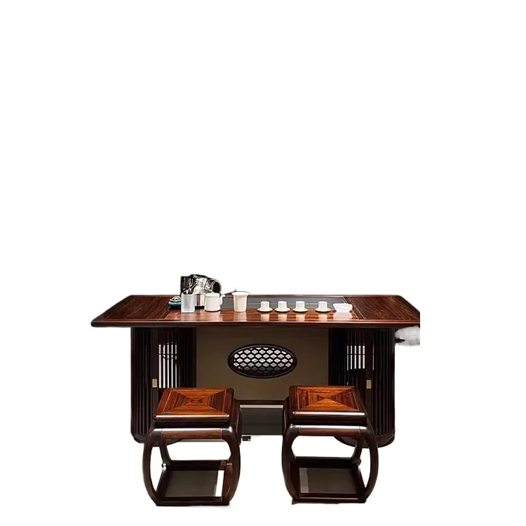 

Новый китайский чайный столик и стул из черного дерева, комбинированный чайный столик для гостиной, офицера, чайный столик для кунг-фу, набор чайных столиков