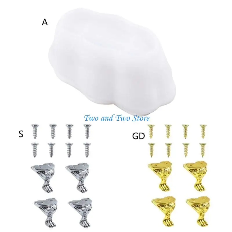 

HX6F Shell Bathtub Soap Box Resin Mold with Stand Legs Jewelry Tray Epoxy Mold