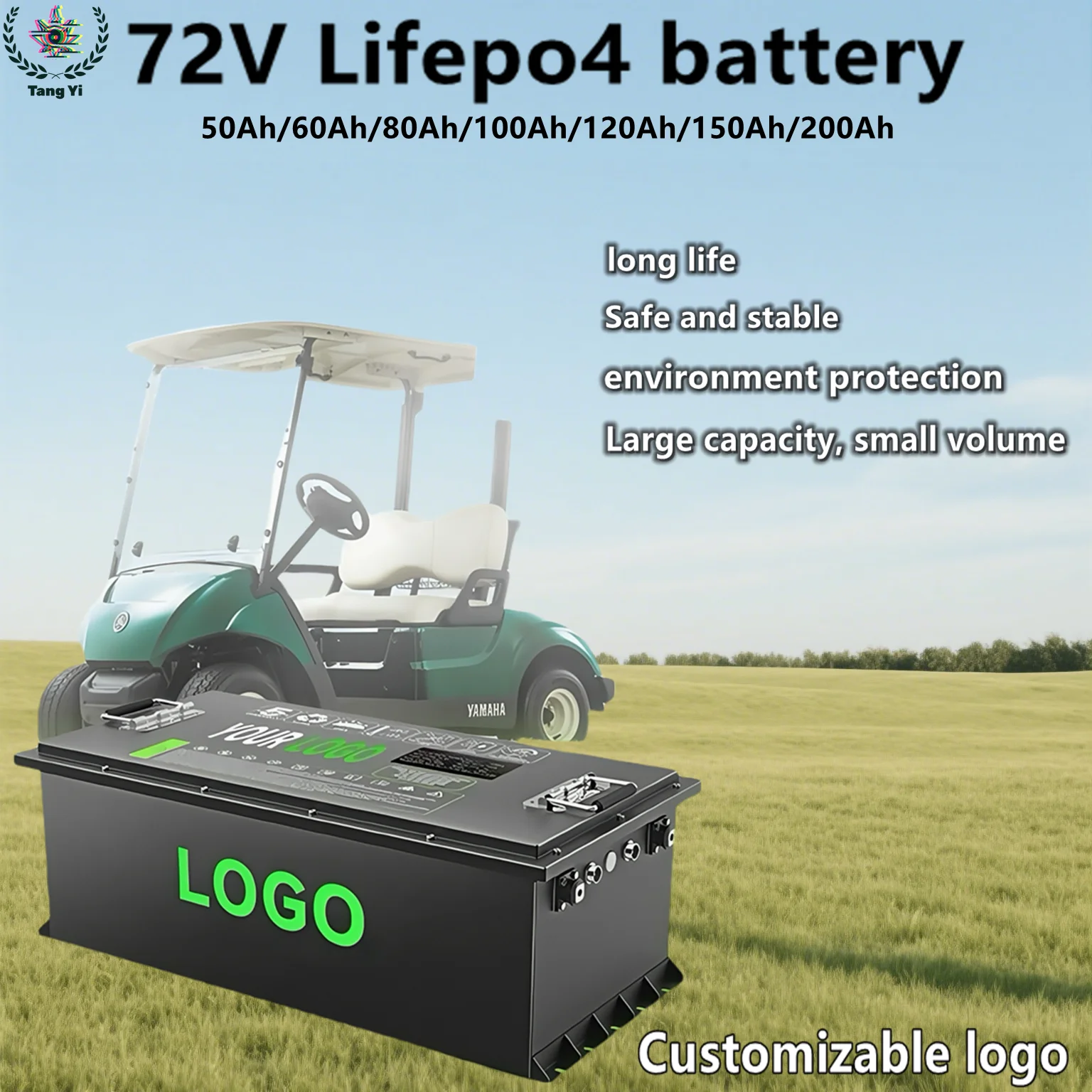

Suitable for golf carts and electric vehicles: 72V LifePo4 lithium battery, 50-200Ah with various capacities to choose from
