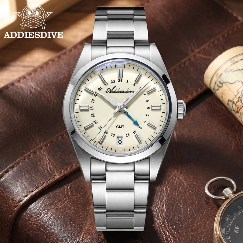 ADDIESDIVE 36mm Men's Quartz Watch Swiss 515-24H Movement K1 Domed Glass BGW9 Lume 100m Water Resistance Men's Business Watch