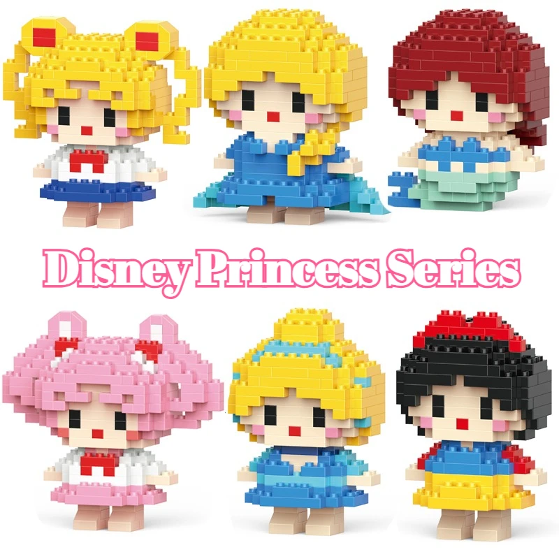 with box Disney Princess Series Cartoon Doll Toy ornaments Elsa Snow White Stitch DIY Action Doll boys girls toys birthday gifts