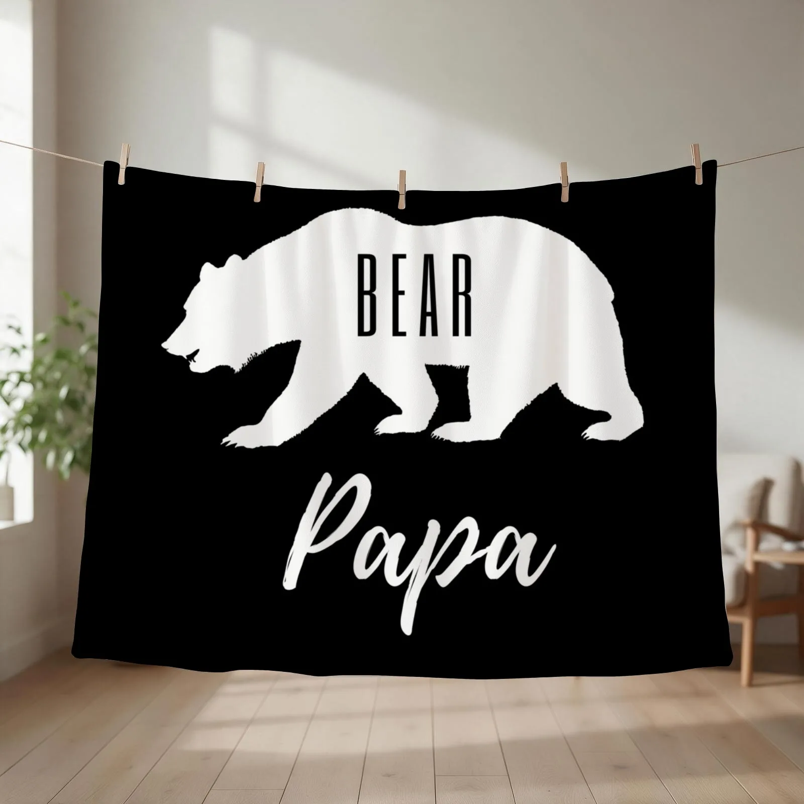 Papa Bear Throw Blanket Thermal cosplay anime For Sofa Thin Blankets For Baby Blankets