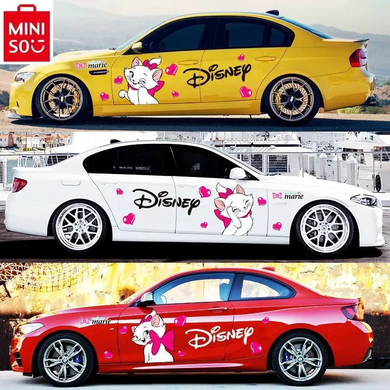 

Disney Cartoon Mary Cat Anime Scratch Covering Decorative Stickers Car Creative Cute Waterproof Car Decoration