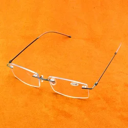 Titanium Frame Ultra Light Memory Grey Frame Coating Lenses Men Women Rimless Reading Glasses 0.75 1 1.5 1.75 2 2.25 To 4