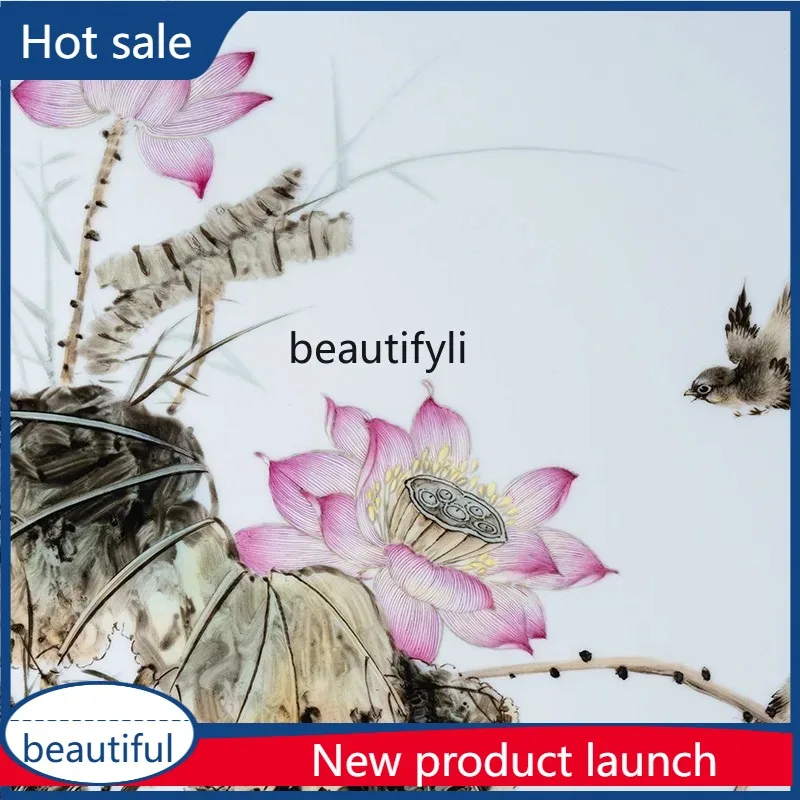 

A029 Porcelain plate painting Jingdezhen ceramic hand-painted new Chinese sofa entrance background wall hanging painting