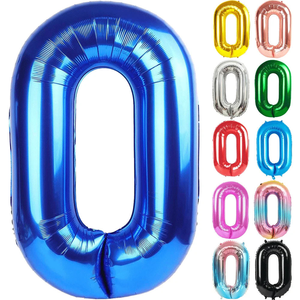 32Inch Multicolor Number 0 Balloon Large Number Balloons 0-9 Boys Girls Birthday Decoration Women Men Party Anniversary Supplies