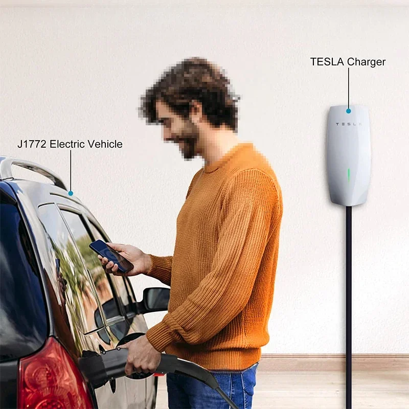 FITMPH Tesla to J1772 Charging Converter, 60A 250V,Level1 and Level 2 Charging, Comes With Dual Security Anti-drop locks