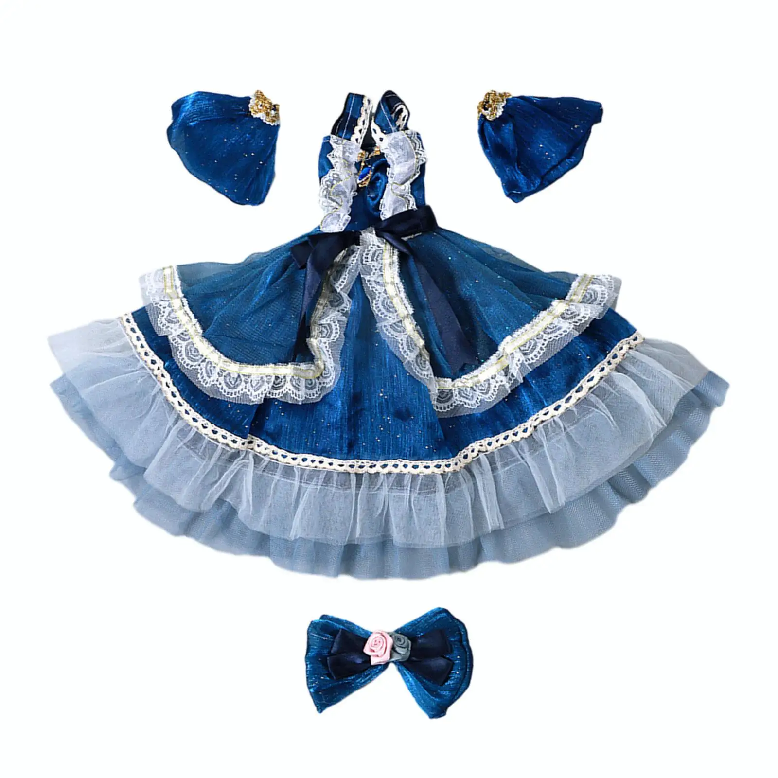 Simulation Doll Clothes Handmade Evening Dress 24in Doll Retro Style Dress