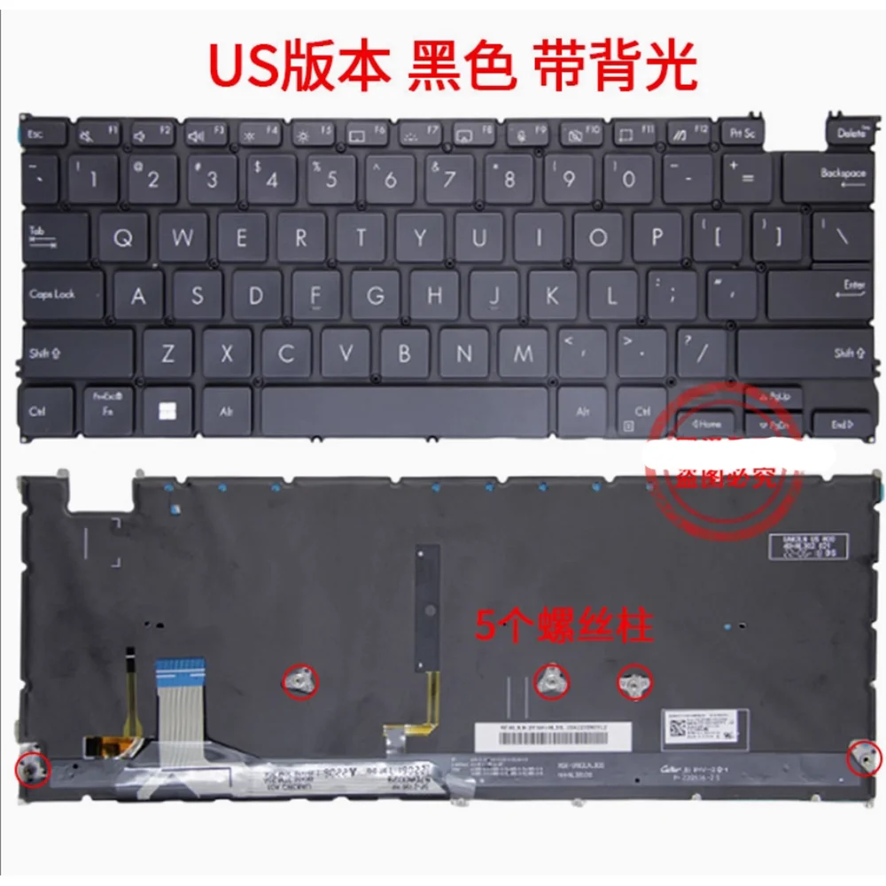 US Layout for ASUS Zenbook Lingyao 14 UX3402Z UM3402 S13 X13 UM5302T Q409ZA UM5302LA UM5302TA UX3402V Backlight Laptop Keyboard