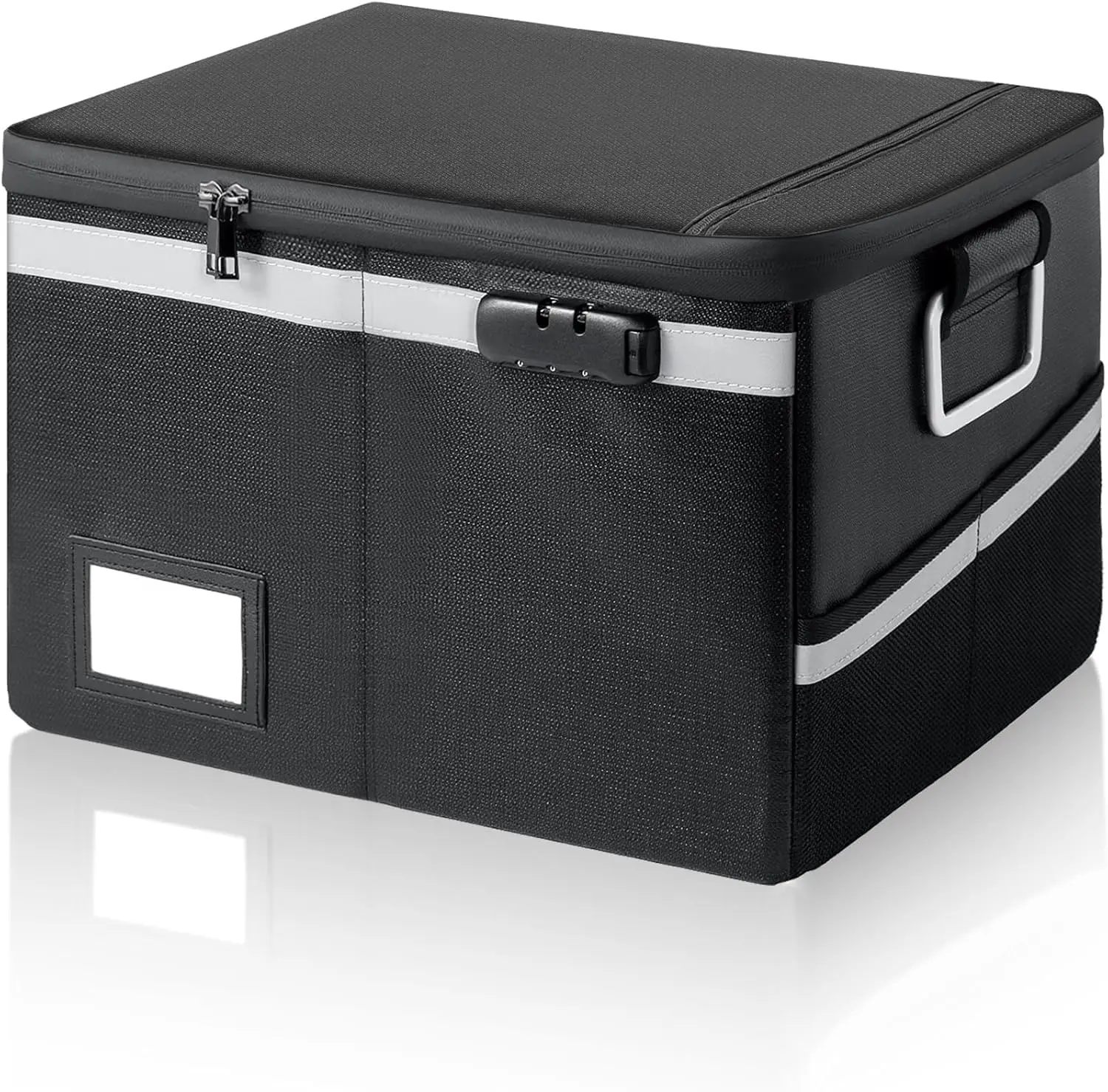 

Fireproof Waterproof Document Box with Lock Collapsible File Organizer Hard Shell for Hanging Letter Legal Folders Home Office