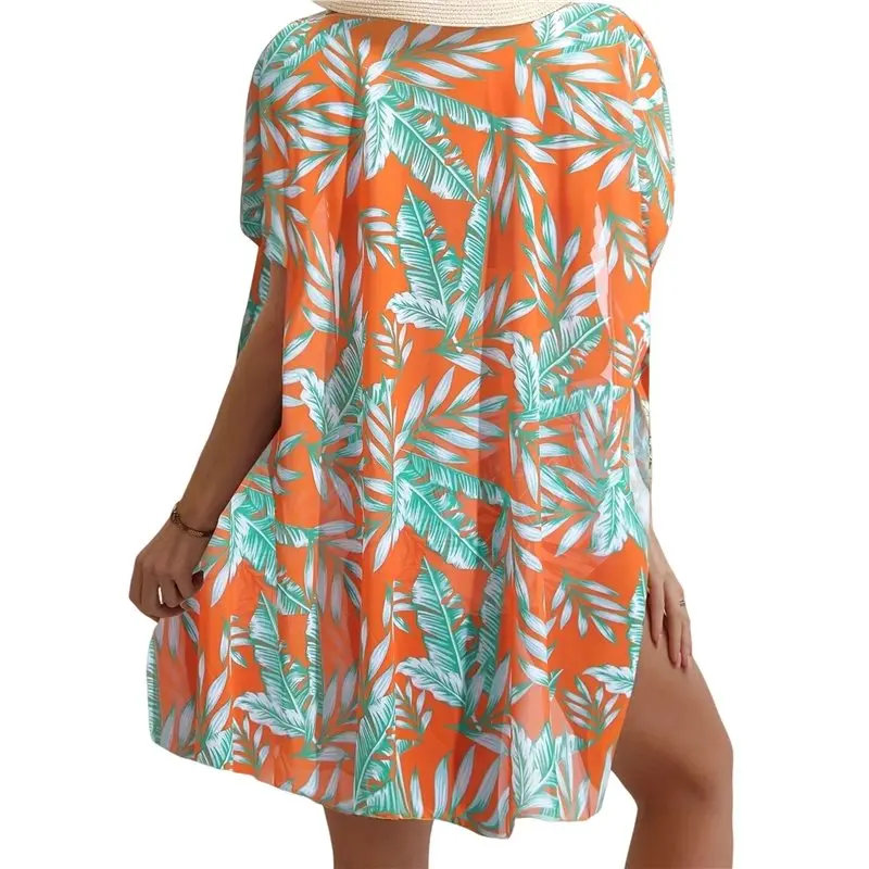 

【PRICE REDUCT】Women's 3 Piece Swimsuits Print Bikini Set With Tummy Control Mesh Cover Up Tropical Swimsuits