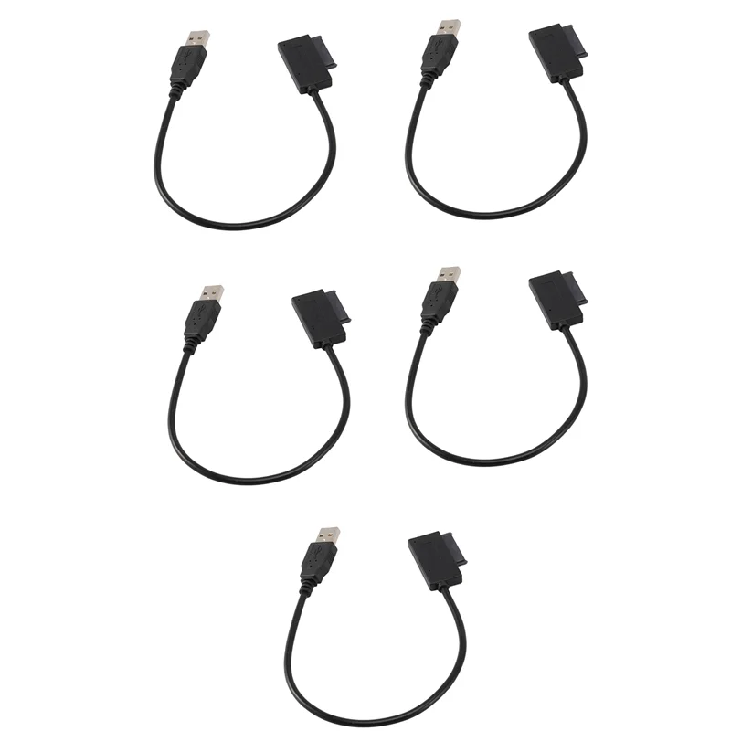 

5X USB 2.0 To Mini Sata II 7+6 13Pin Adapter Converter Cable For Laptop CD/DVD ROM Slimline Drive