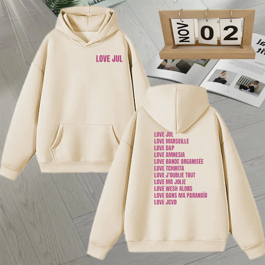 شعبية مغني الراب Jul Merch هوديس طويلة الأكمام الخريف الشتاء مزدوجة الوجهين طباعة البلوز الصوف harajuku خمر البلوز للجنسين #5