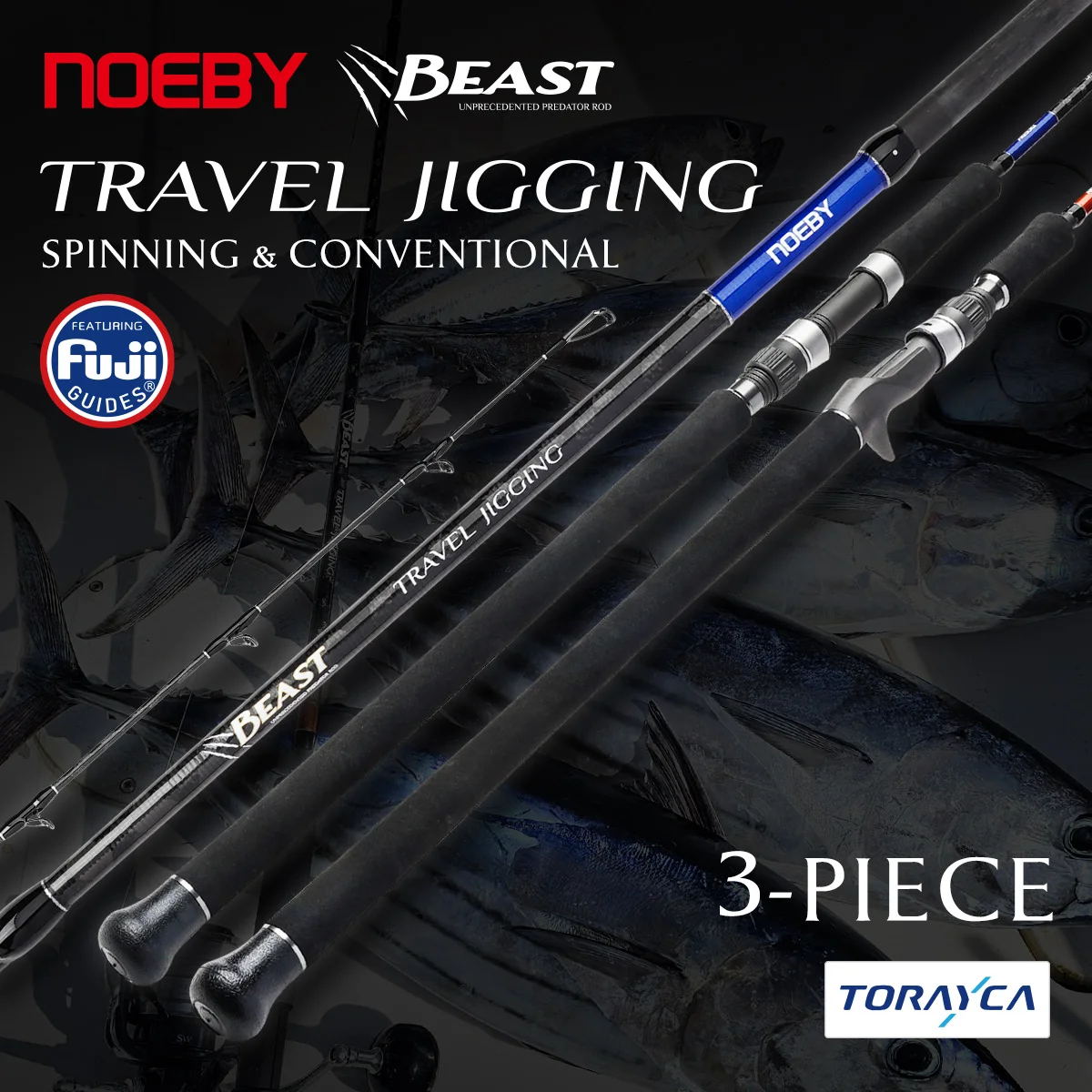 

Удилище для джиггинга NOEBY Beast Travel Jigging 1.83м, спиннинговое, 3 секции, с комплектующими Fuji Toray, для морской рыбалки с лодки