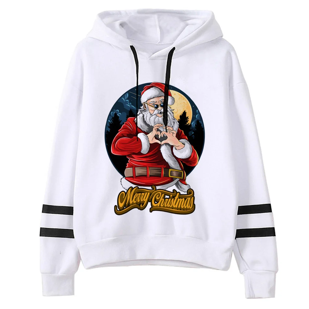 

Christmas hoodie youthful manga casual wear streetwear female pullover modern style elegant patterned Y2K