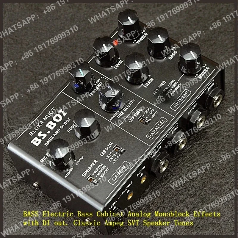 Gabinete para baixo elétrico simulando um único efeito com saída XLR balanceada e DI integrado. Tonalidade clássica do amplificador Ampeg SVT