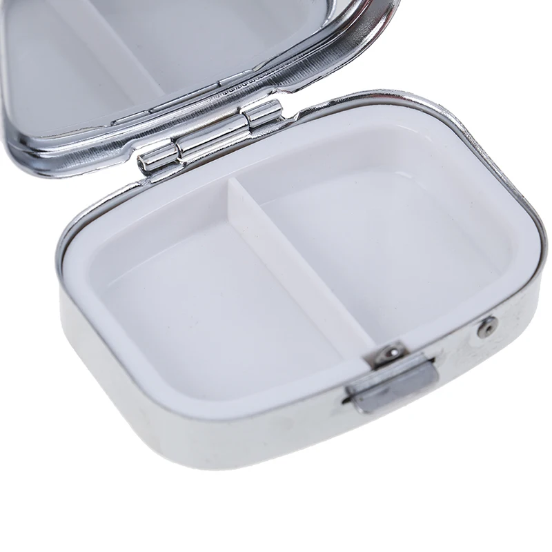 1PC Portable Travel Essential Pill Splitters Pill Case Container For Medicines Organizer Metal Pill Box Round Square