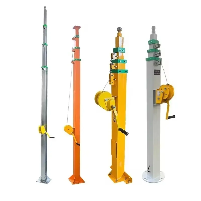 Self Standing Hand Cranked Lifting Mast 9/10/11/12 Meters Adjustable Height Portable Work Platform for Construction And Mainten