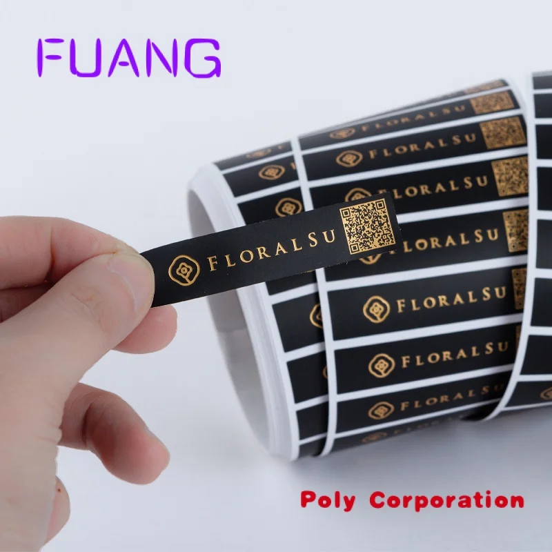 Custom  Printing Rose Gold Sticker, Waterproof Roll Gold Foil Roll  Gloss Custom Logo Stickers Packaging Label (old)